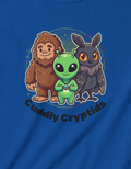 Kids Tee — "Cuddly Cryptids" Cute Bigfoot, Alien & Mothman Graphic
