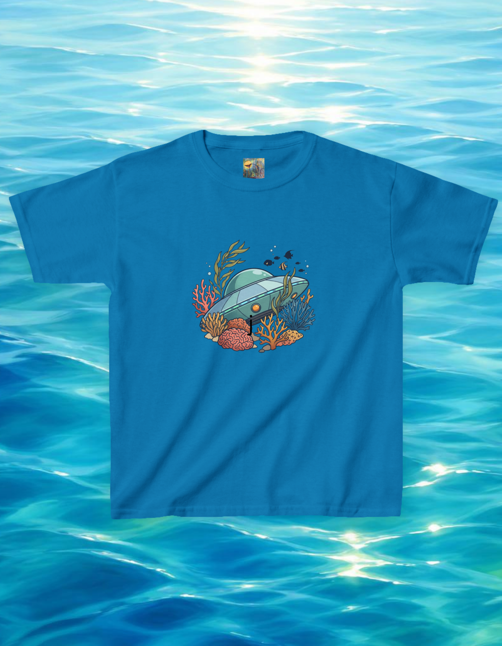 Kids UFO Ocean Tee — Cute Underwater Spaceship Kids T-Shirt