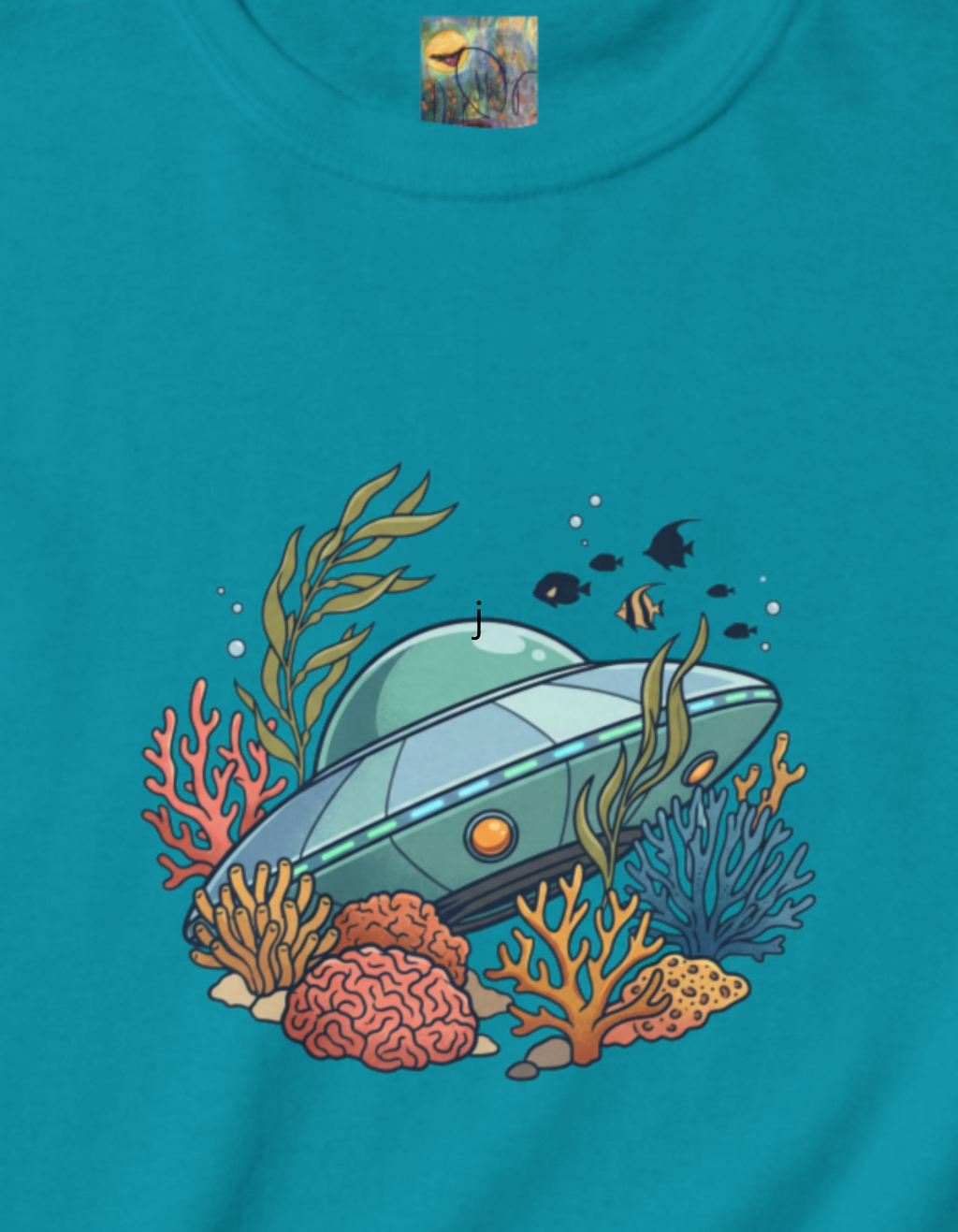 Kids UFO Ocean Tee — Cute Underwater Spaceship Kids T-Shirt