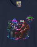 Cryptid Social Club T-Shirt — Neon Bigfoot, Loch Ness & Alien Design
