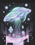 Dreamcore UfO Galactic Jellyfish T-Shirt — Neon Space Jellyfish Graphic Tee