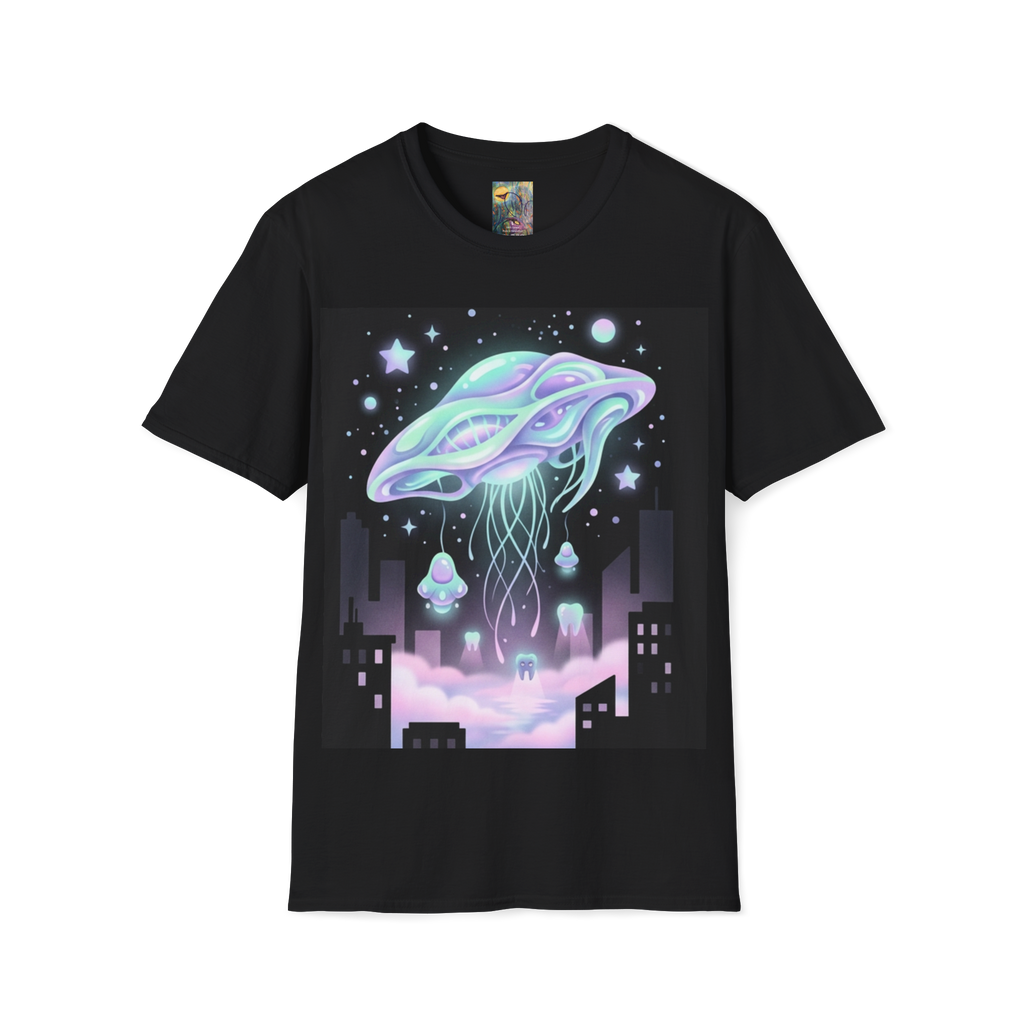 Dreamcore UfO Galactic Jellyfish T-Shirt — Neon Space Jellyfish Graphic Tee