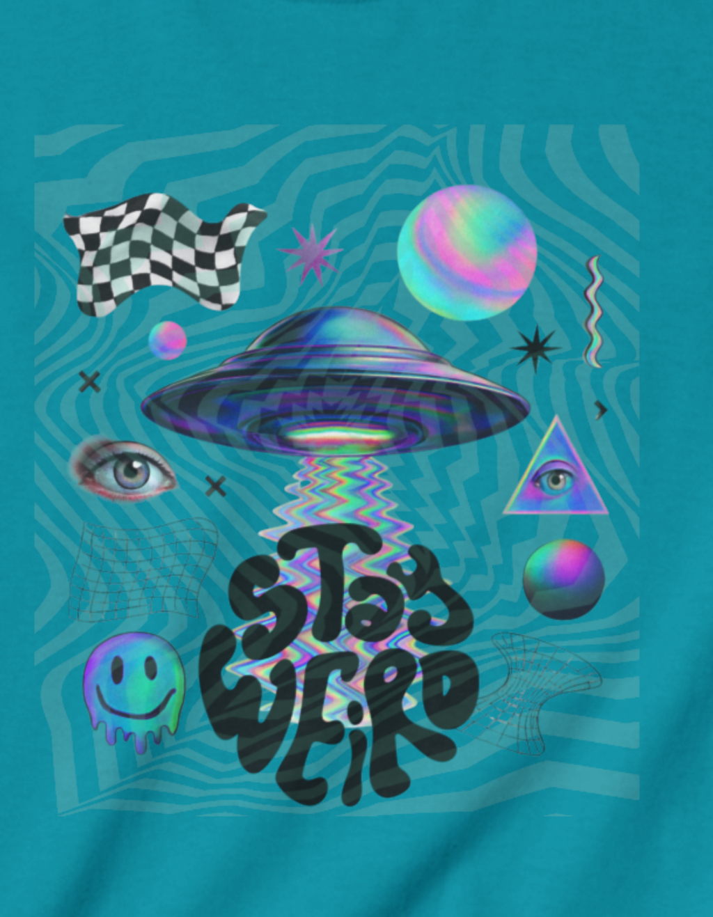 Kids Tee — 'Stay Weird' Alien UFO Graphic