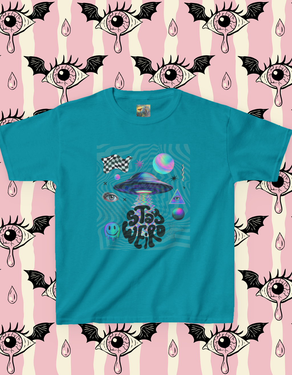 Kids Tee — 'Stay Weird' Alien UFO Graphic