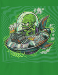 Alien Invader Graphic T‑Shirt — Retro UFO Cartoon Space Pilot Design