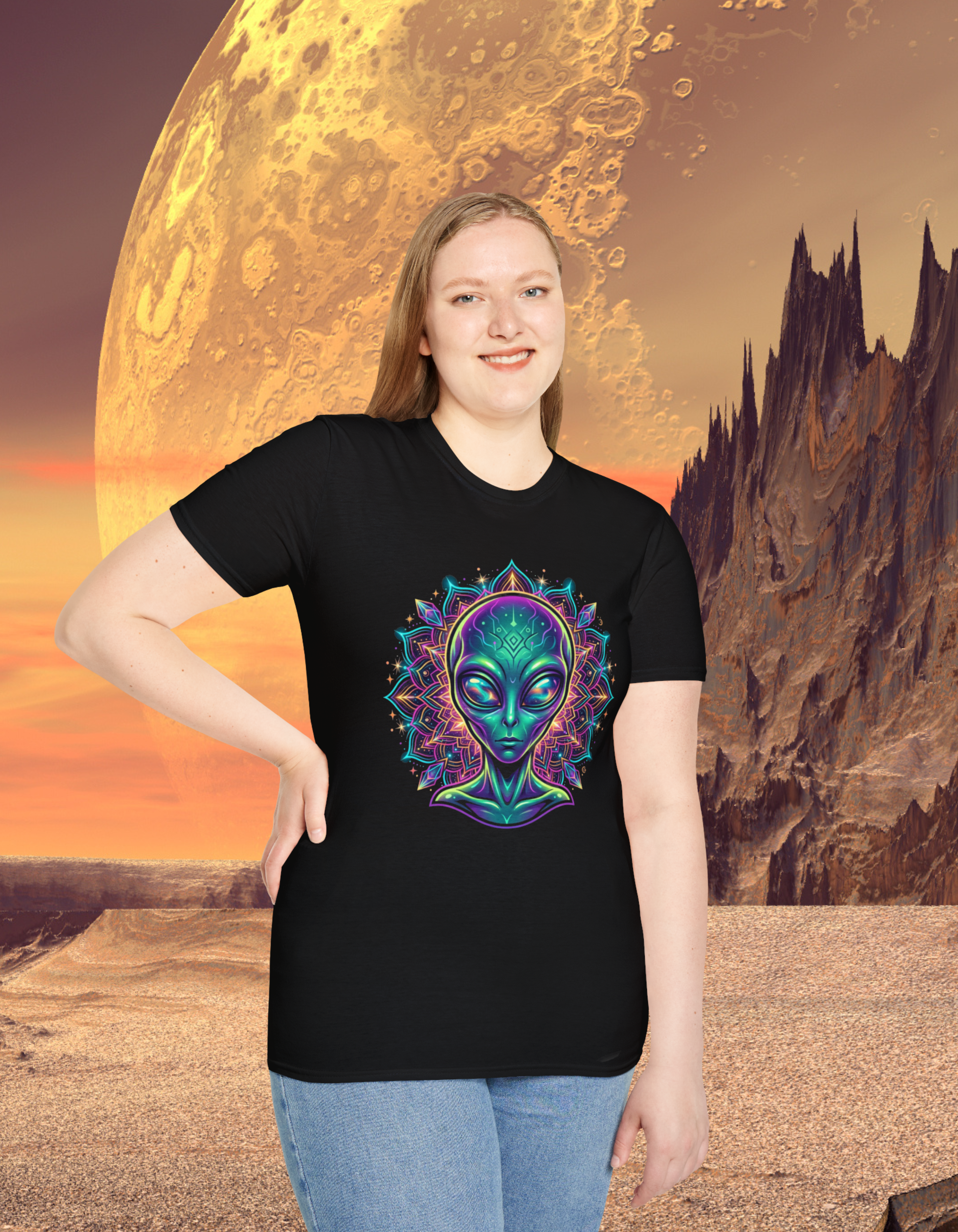 Alien Mandala T-Shirt — Psychedelic Extraterrestrial Graphic Tee