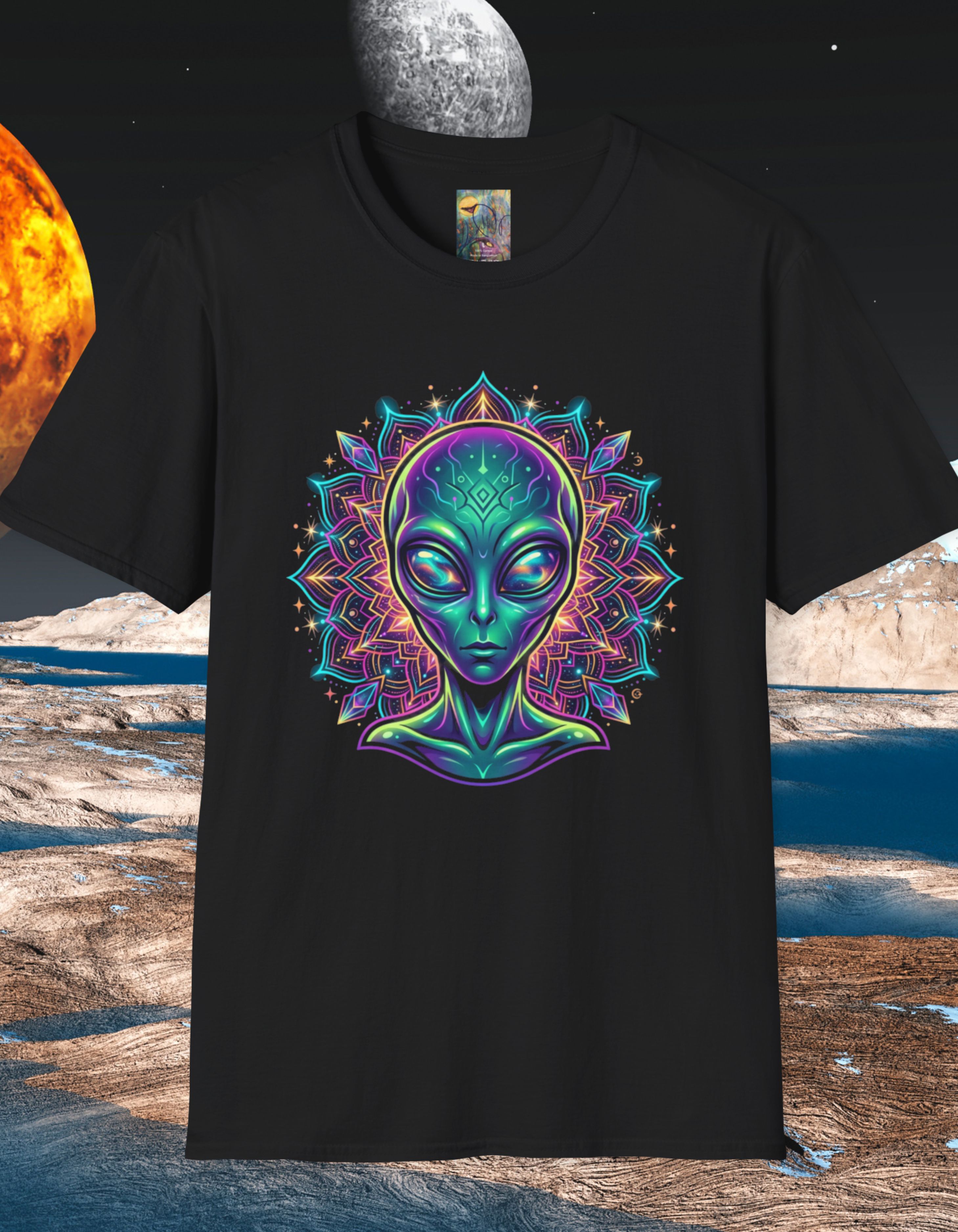 Alien Mandala T-Shirt — Psychedelic Extraterrestrial Graphic Tee