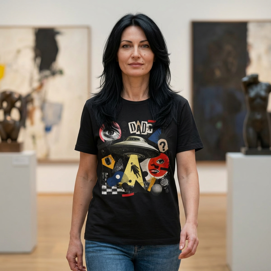 Dada UFO Collage T-Shirt — Retro Surreal Art Tee