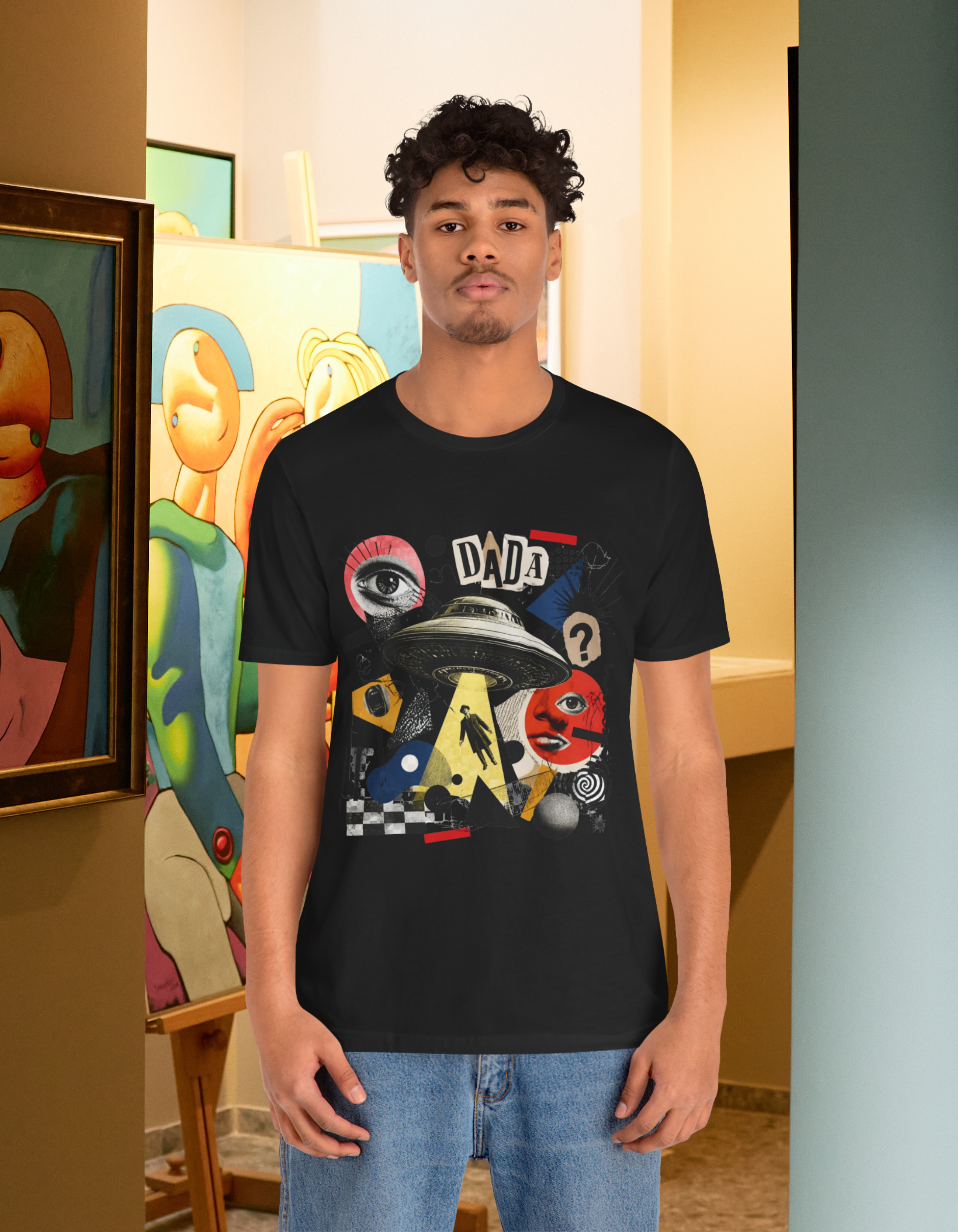 Dada UFO Collage T-Shirt — Retro Surreal Art Tee