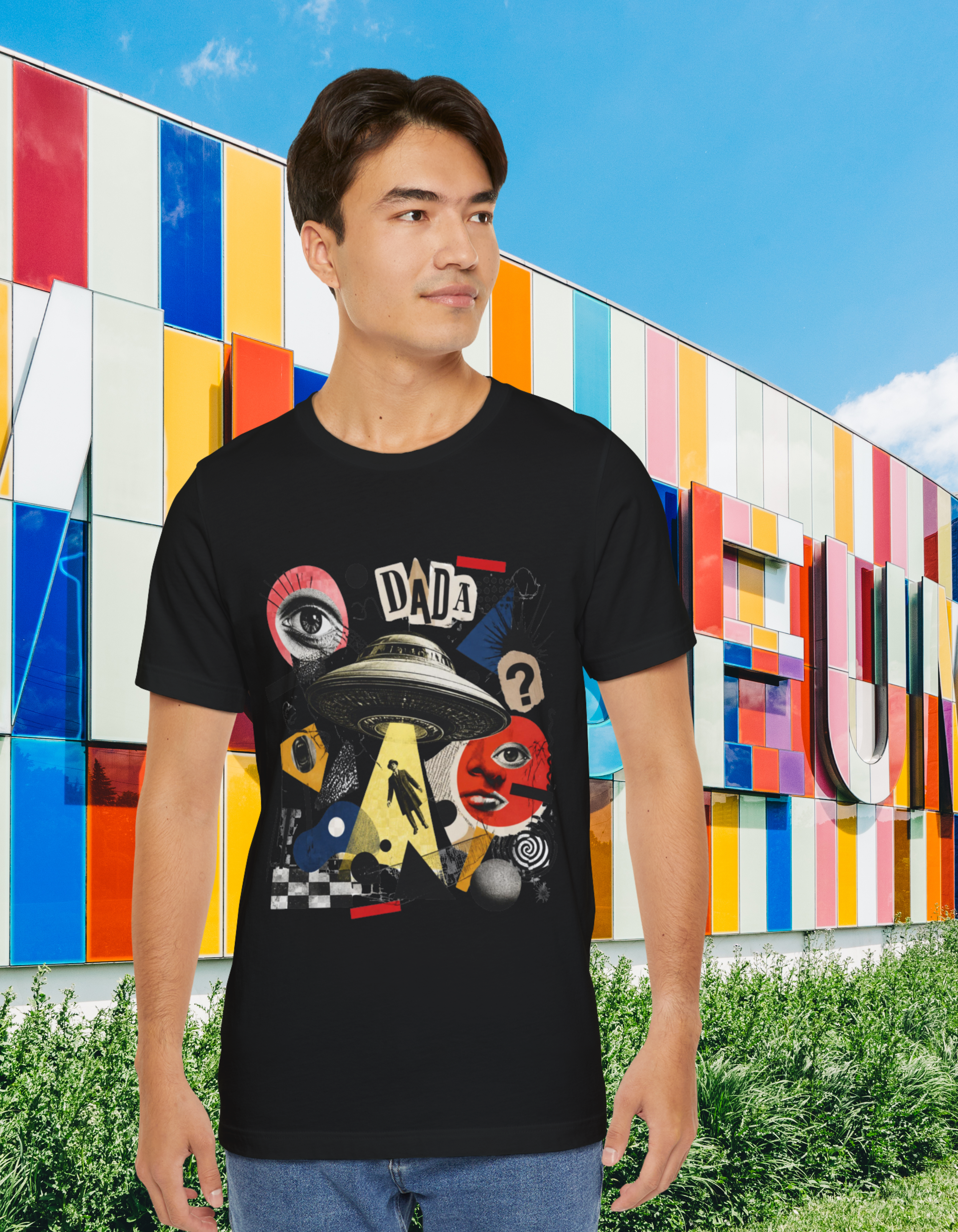 Dada UFO Collage T-Shirt — Retro Surreal Art Tee
