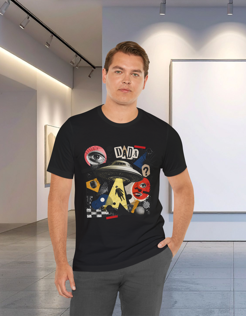 Dada UFO Collage T-Shirt — Retro Surreal Art Tee