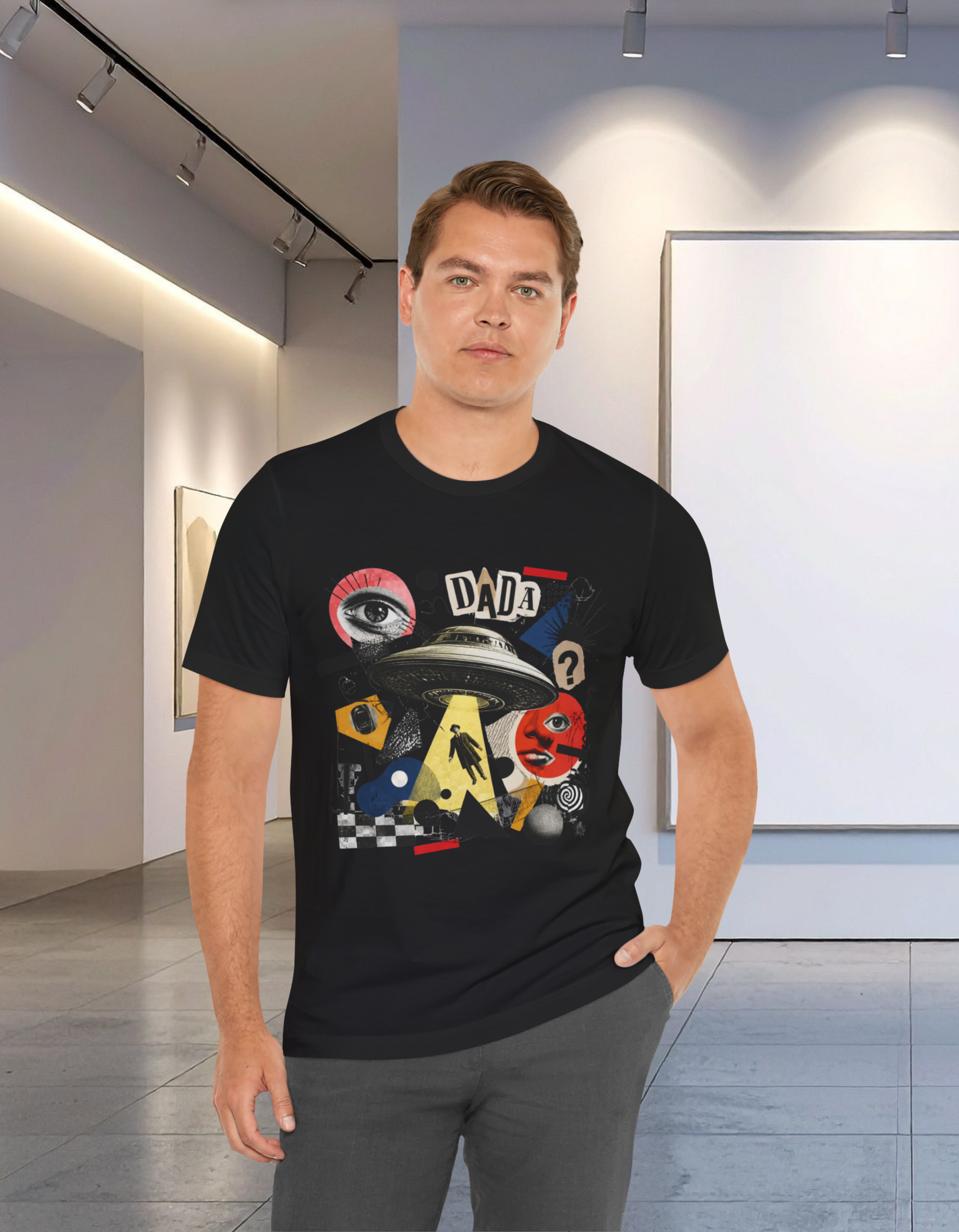 Dada UFO Collage T-Shirt — Retro Surreal Art Tee