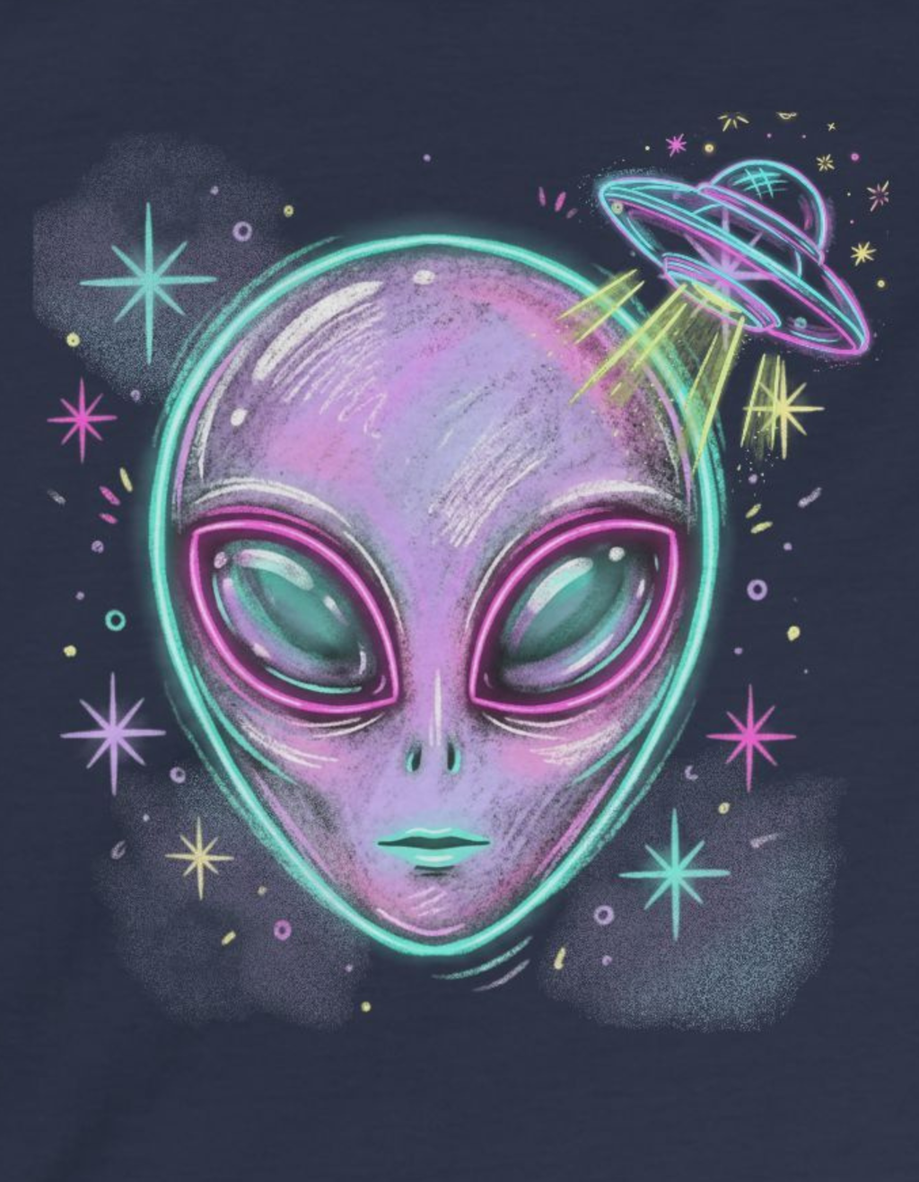 Kids Tee — Colorful Alien UFO Abduction Graphic