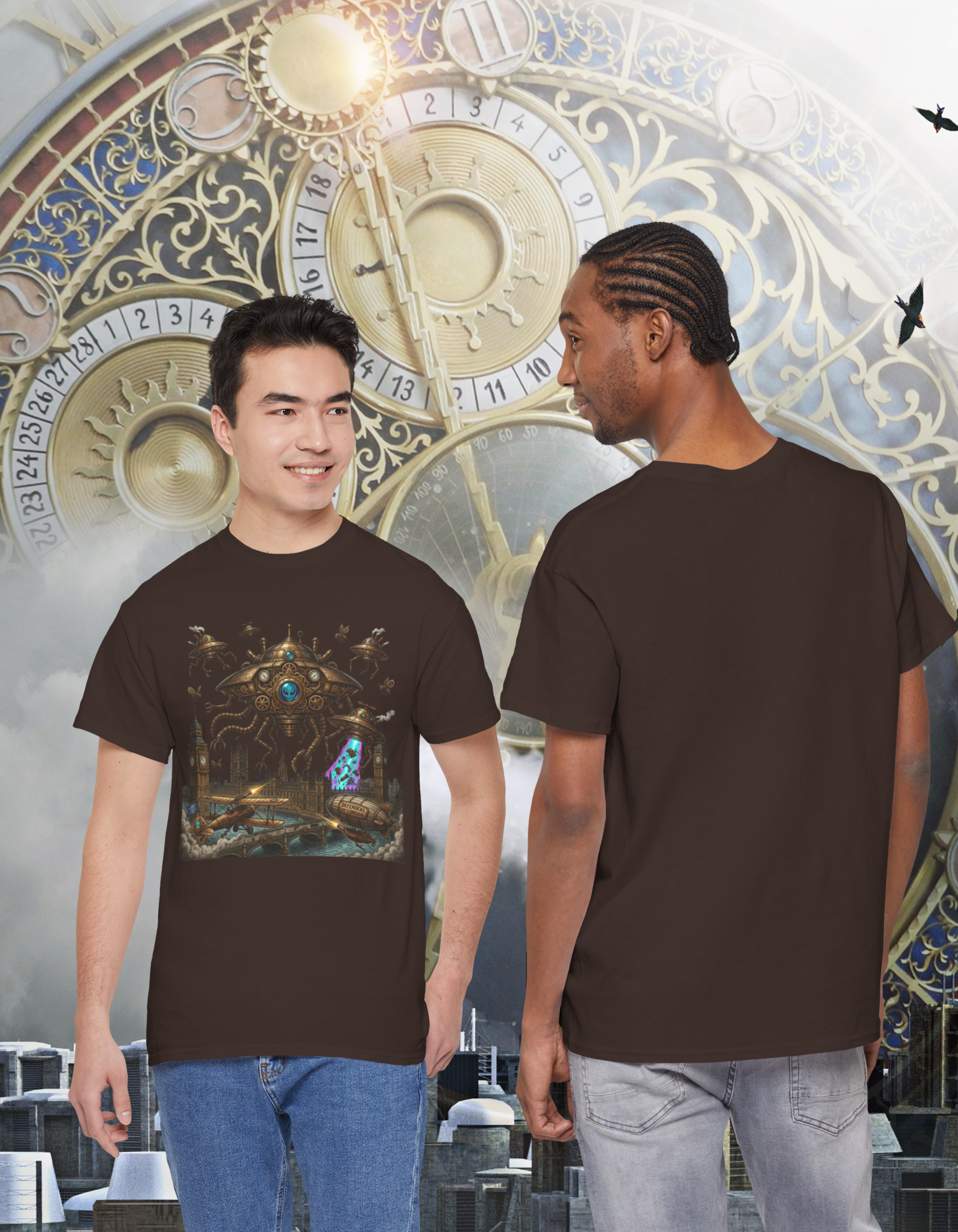 Alien UFO Invasion Portal T-Shirt — Mystical Steampunk Gateway Graphic Tee