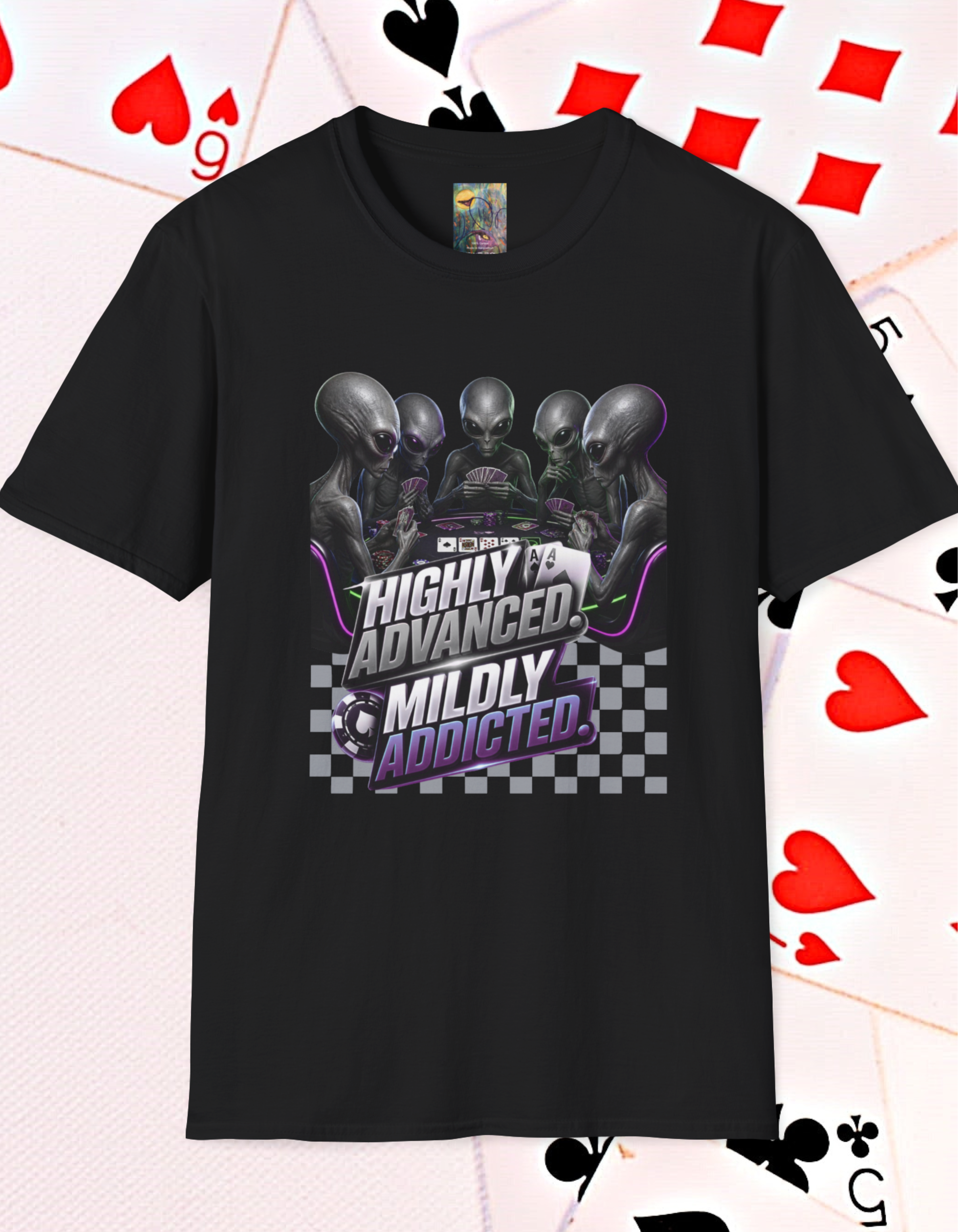 Alien Poker 'Highly Advanced Mildly Addicted' T‑Shirt