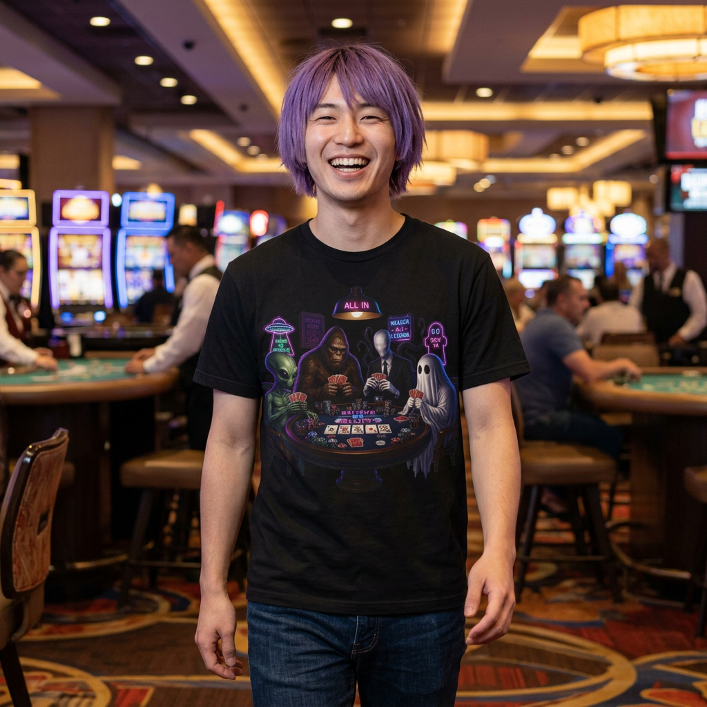 T-Shirt — "Belief or Bluff" Halloween Poker Night Graphic Tee