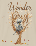 Wonder Grey T‑Shirt — Whimsical Tree & Dreamy Character Graphic