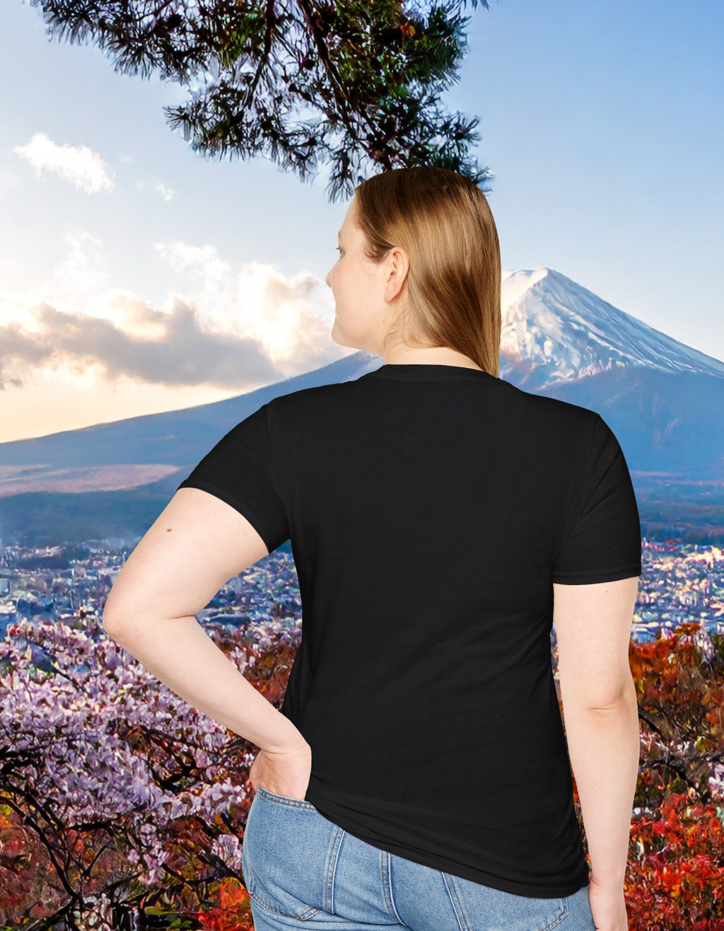 Japanese Woodcut-style UFO Insvasion Unisex Softstyle T-Shirt