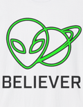 Alien Believer T-Shirt — Neon Green UFO Graphic Tee for Sci‑Fi Fans