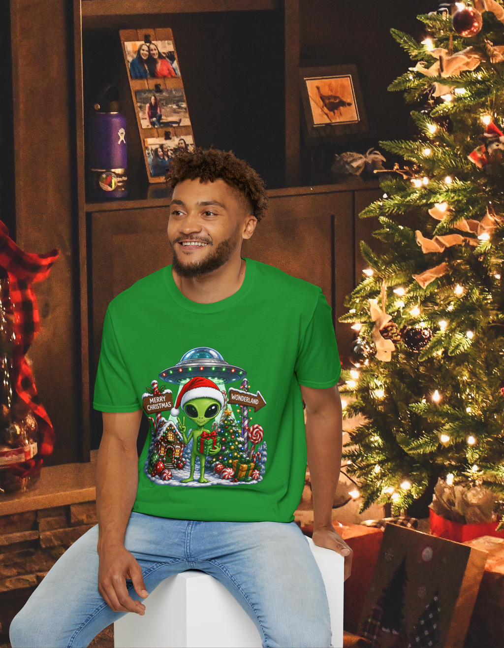 Alien Santa Christmas T-Shirt — "Merry Christmas Wonderland" Holiday Tee