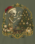 Victorian Christmas Alien Santa Tree T‑Shirt — Funny Retro Extraterrestrial Christmas Tee