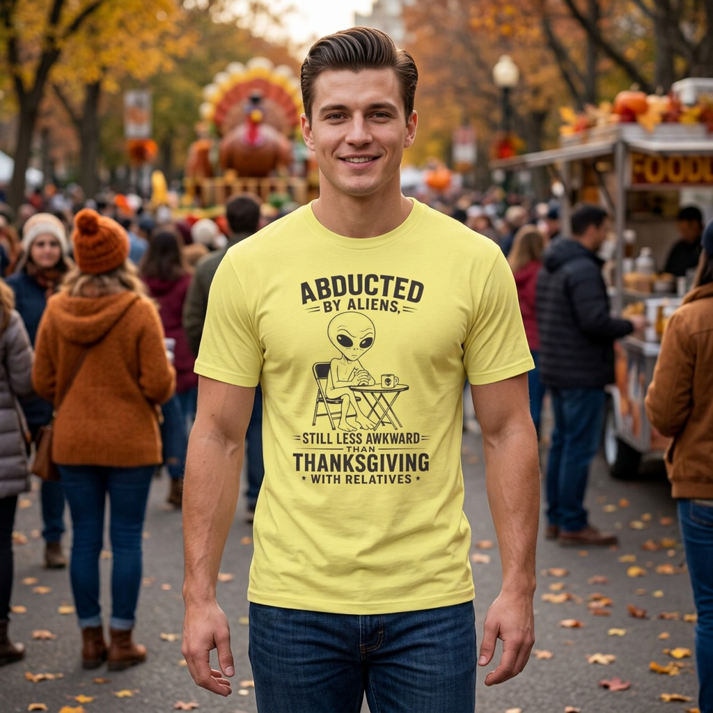 Abducted by Aliens T-Shirt — Funny Thanksgiving Alien Tee