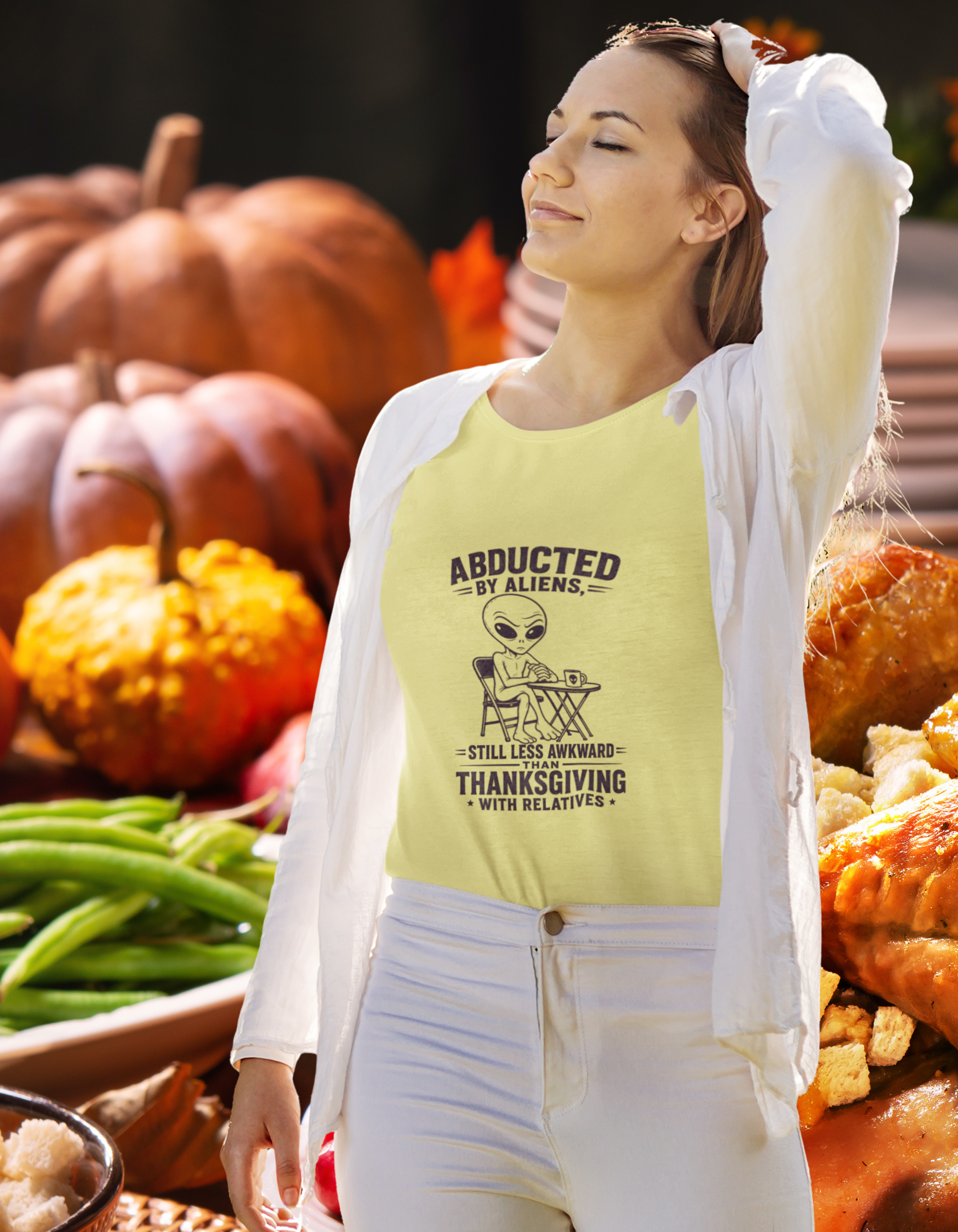 Abducted by Aliens T-Shirt — Funny Thanksgiving Alien Tee