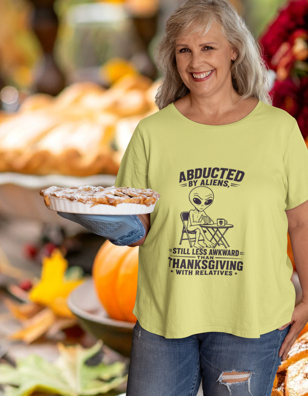 Abducted by Aliens T-Shirt — Funny Thanksgiving Alien Tee