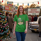 Alien in UFO Christmas T-Shirt — Merry Christmas Holiday Tee
