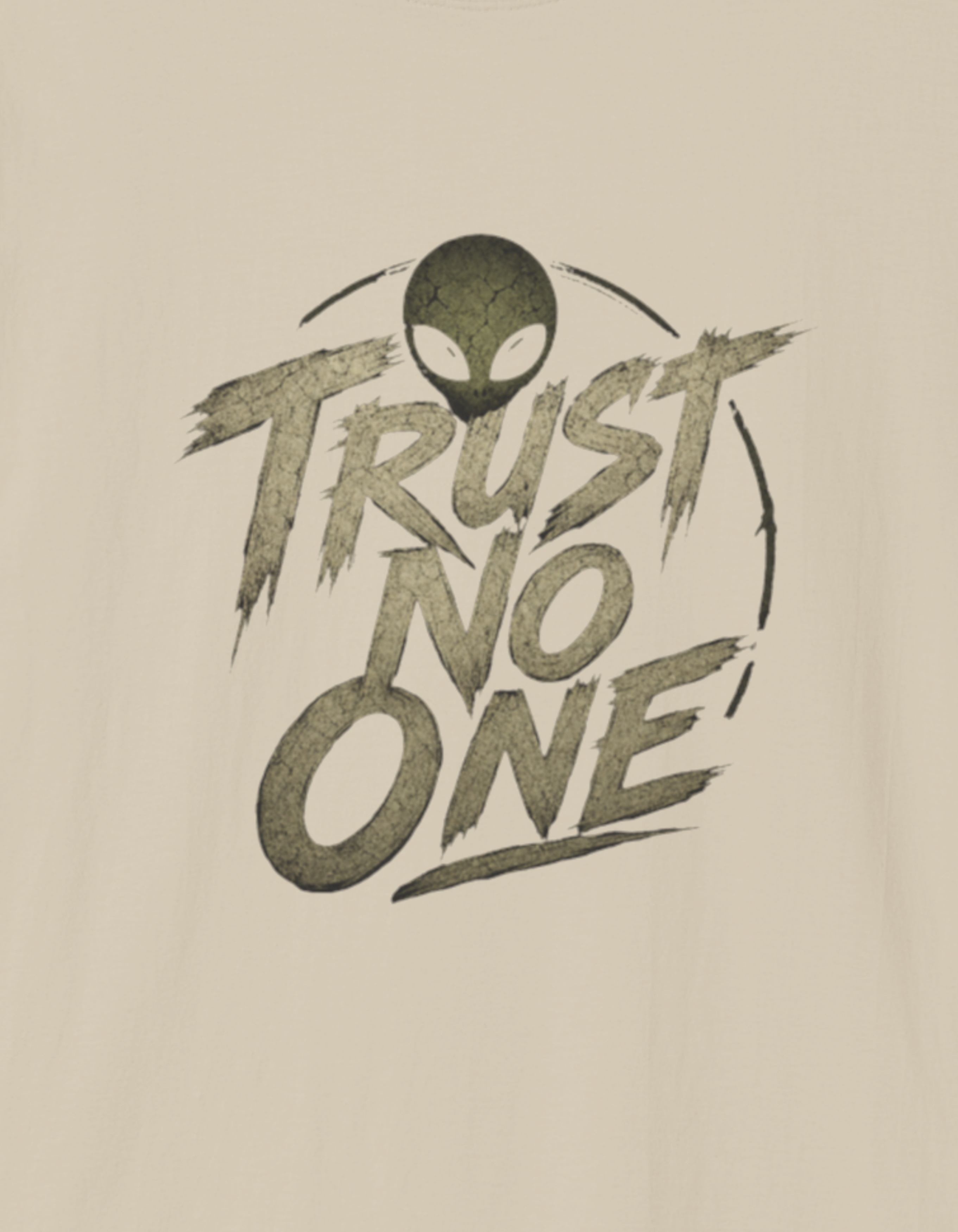 Trust No One T-Shirt — Alien Head Conspiracy Graphic Tee