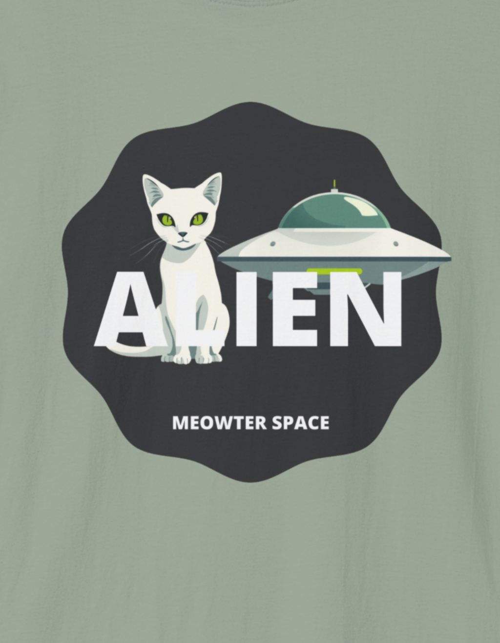 Alien Cat T‑Shirt — Retro UFO Space Graphic Tee