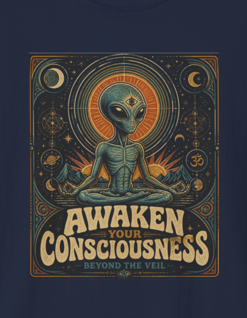 Awaken Consciousness Alien Graphic T-Shirt