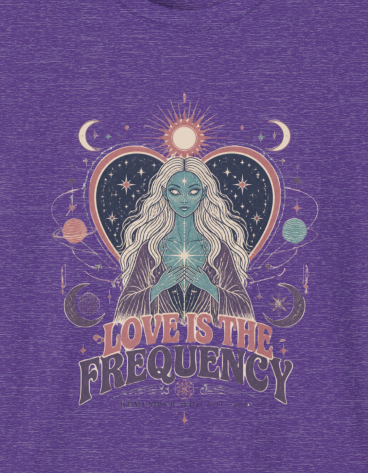 Cosmic Goddess T-Shirt — 'Elevate Your Frequency' Spiritual Graphic Tee