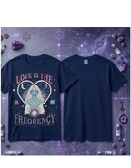 Love Is the Frequency Tee — Mystical Arcturian Heart Graphic T-Shirt