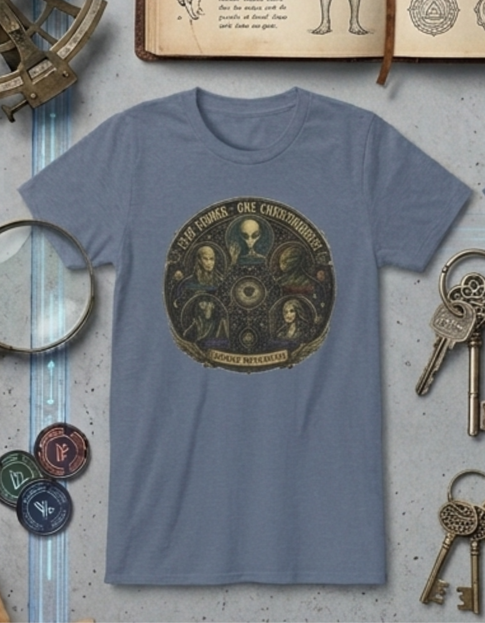 T‑Shirt — 'Five Forms, One Consciousness' Alien Species Graphic Tee