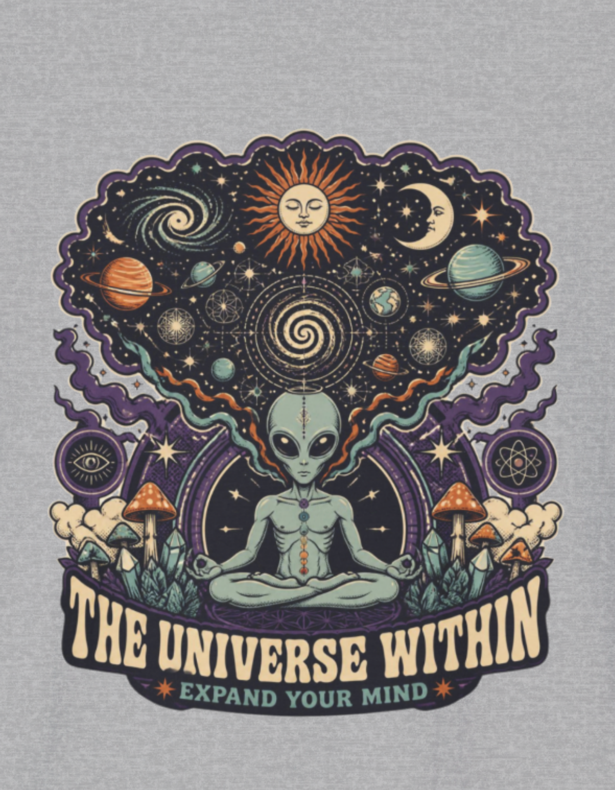Alien Cosmos T-Shirt — “The Universe Within” Retro Space Graphic Tee