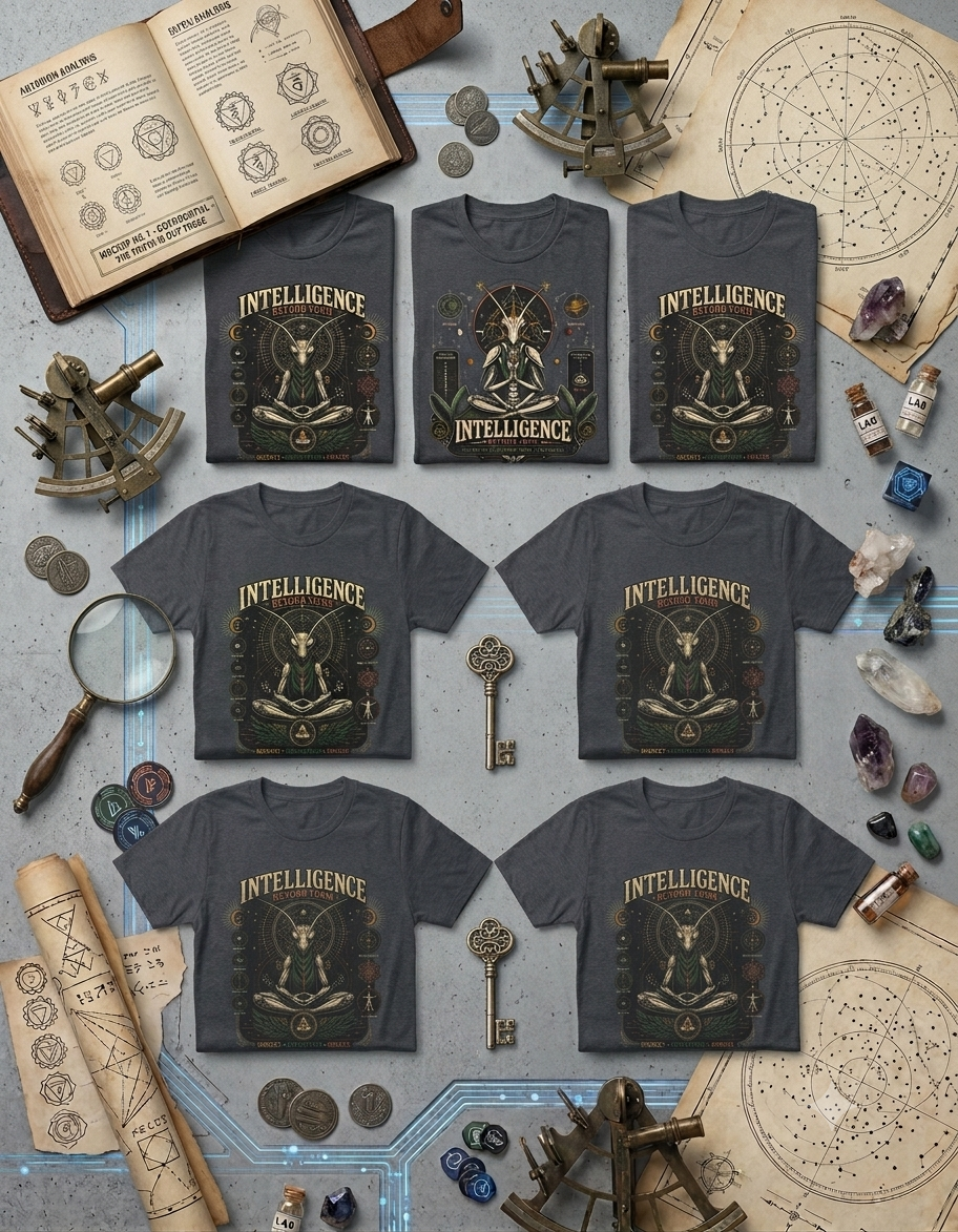 T-Shirt — "Intelligence Beyond Form" Mantis Alien Meditation Graphic Tee
