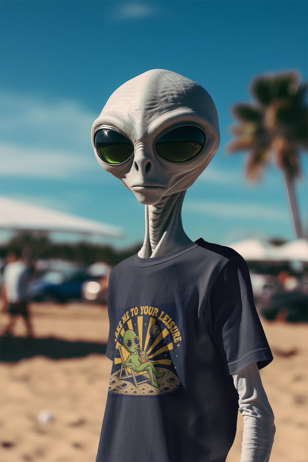 Alien Lounge T-Shirt — "Take Me To Your Leisure" Retro Graphic Tee