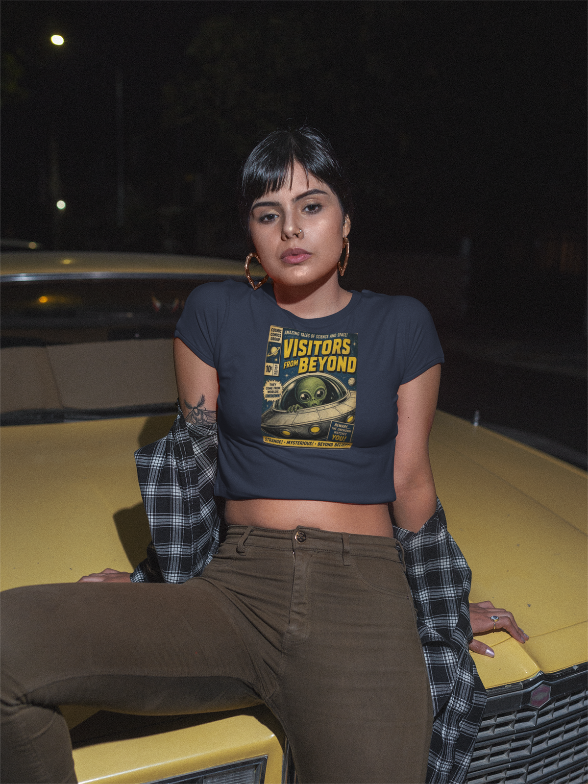 Visitors From Beyond Vintage Sci‑Fi T‑Shirt