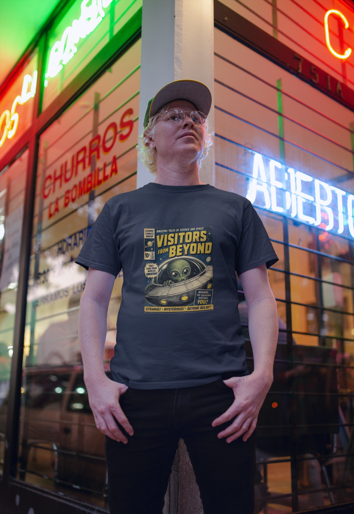 Visitors From Beyond Vintage Sci‑Fi T‑Shirt