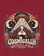 Cosmically Unavailable Cardinal Red Retro Mushroom T-Shirt