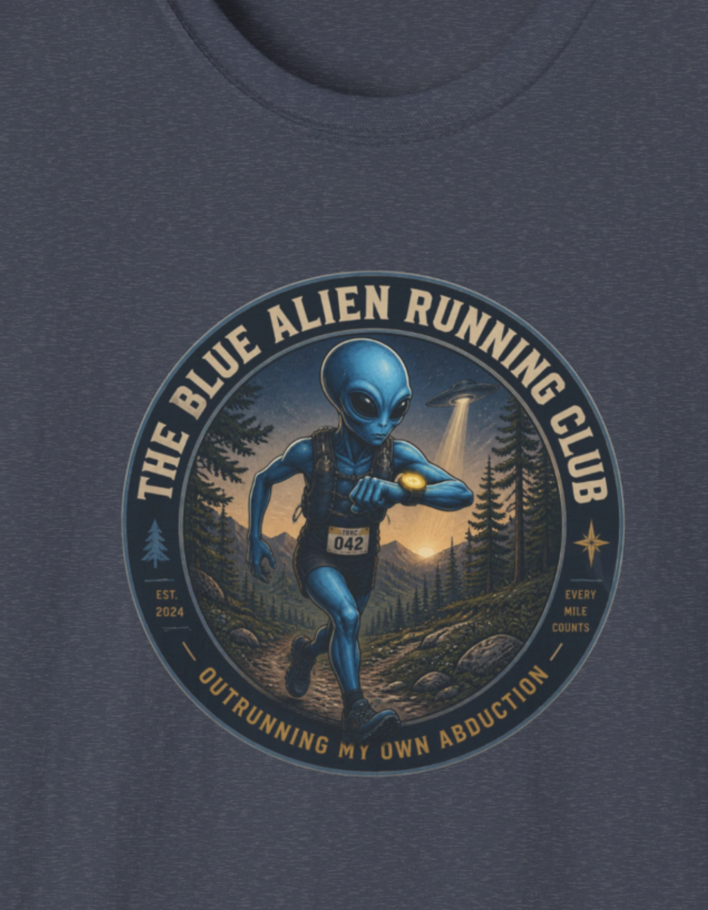 The Blue Alien Running Club T-Shirt – Retro Sci‑Fi Running Tee