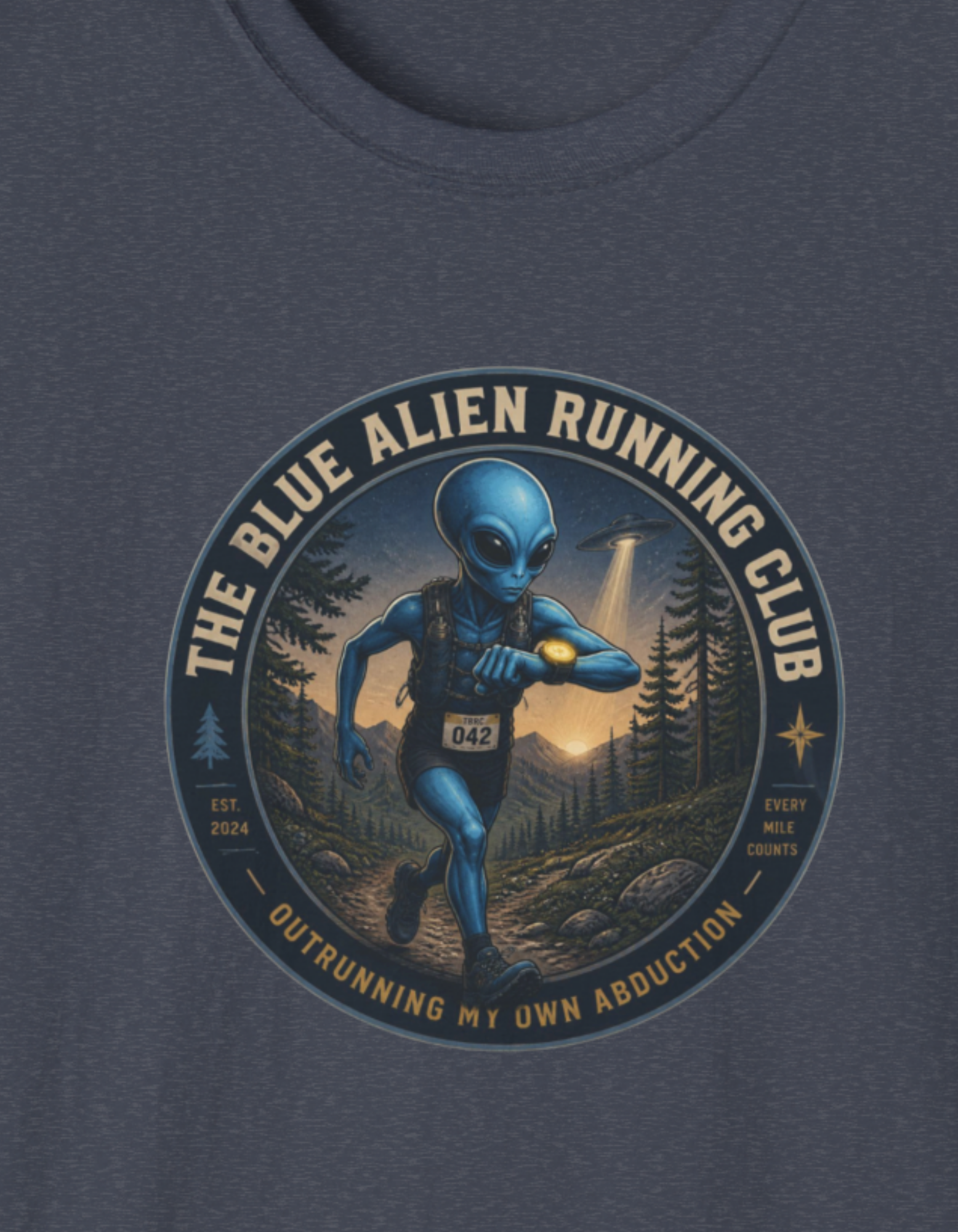 The Blue Alien Running Club T-Shirt – Retro Sci‑Fi Running Tee