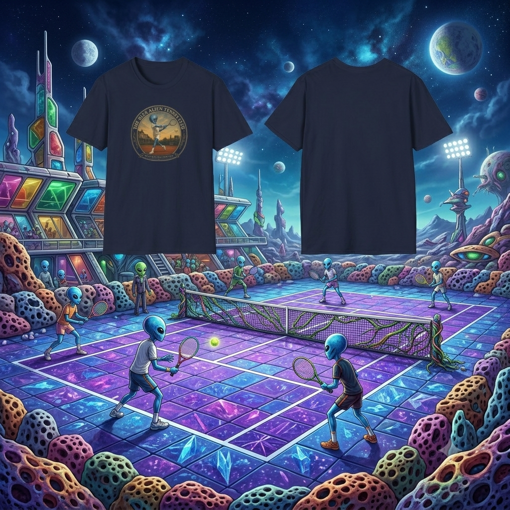 Alien Tennis Club T‑Shirt — The Blue Alien Tennis Club Vintage Graphic Tee