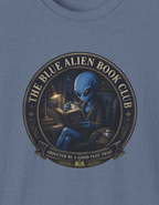 The Blue Alien Book Club T-Shirt — Cute Alien Reading Graphic Tee for Book Lovers