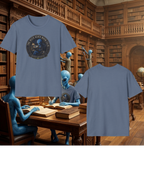 The Blue Alien Book Club T-Shirt — Cute Alien Reading Graphic Tee for Book Lovers