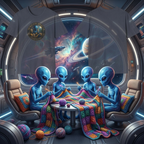 Alien Crochet Club T‑Shirt — “The Blue Alien Crochet Club” Graphic Tee