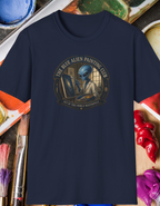 Alien Painting Club T‑Shirt — "The Blue Alien Painting Club" Art Tee