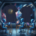 Alien Painting Club T‑Shirt — "The Blue Alien Painting Club" Art Tee