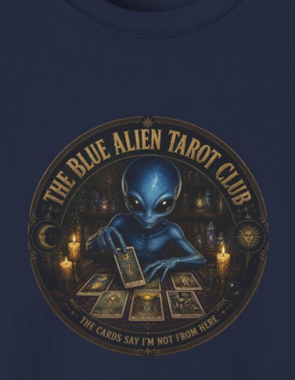 Alien Tarot Club T-Shirt — The Blue Alien Tarot Club Graphic Tee